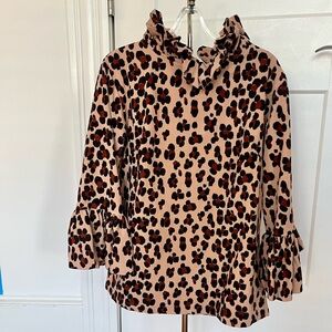 Leopard Print Ruffle Blouse by Elizabeth Wilson